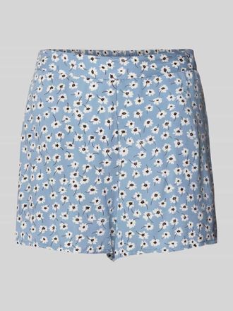Pieces High Waist Shorts aus Viskose mit Allover-Muster Modell NYA in Bleu, Größe XS