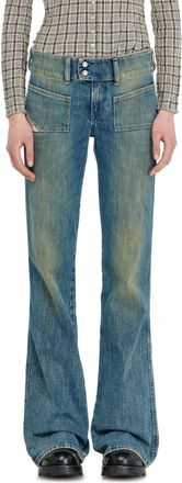 Diesel Bootcut Jeans Low Waist D-Hush, Medium blue, Zip fly