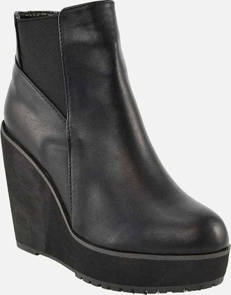 XY London Womens XY London Womens/Ladies Roweena High Wedge Ankle Boots - Black - Size: 7