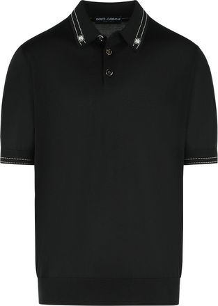 Dolce & Gabbana zwart zijden poloshirt
