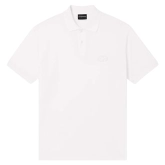 Emporio Armani Polo shirt met geborduurd logo - Heren - Polos - Wit - M - Katoen - Tops