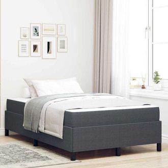 vidaXL Bed Frame with Mattress Dark Grey 120 x 190 cm Fabric vidaXL