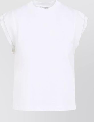 PESERICO sleeveless crew neck top straight hem