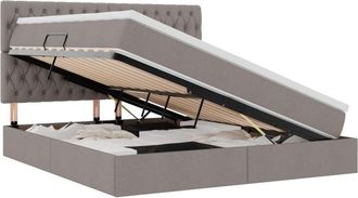 vidaXL Storage Bed with Mattress Taupe 160 x 200 cm Polyester vidaXL