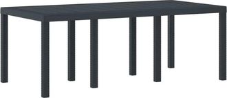 vidaXL Vidaxl - Mesa De Jard&iacute;n Antracita 200 X 100 X 73 Cm Rat&aacute;n Sint&eacute;tico