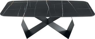 MondoViro Mesa fija cerámica negra cm 210x110 75h