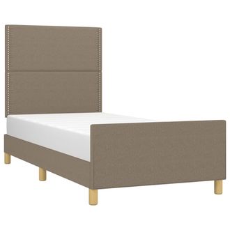 vidaXL Estructura De Cama Sin Colch&oacute;n Tela Taupe 90x200 Cm Vidaxl