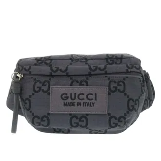 Gucci Gray Nylon Canvas Fanny Pack Sling Bag (Pre-Owned)