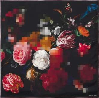 Dries Van Noten Pa&ntilde;uelo de sarga de seda floral