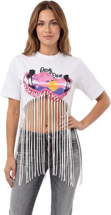 Dsquared2 White Graphic Crew Neck T-Shirt