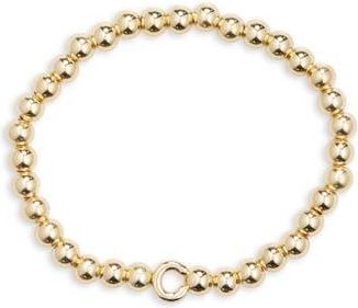BaubleBar Pisa Initial Beaded Stretch Bracelet in Gold C at Nordstrom Rack