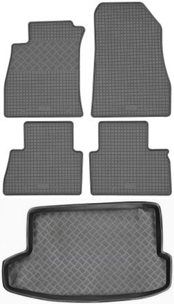 OEM Juego De Alfombrillas De Goma Para Coche Y Alfombrilla Para Maletero Para Nissan Juke I Crossover (2014-2019)
