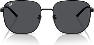 Ray-Ban 57mm Irregular Sunglasses in Black /Dark Grey at Nordstrom