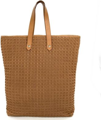 Hermès Brown Fabric Leather Tote Bag (Pre-Owned)