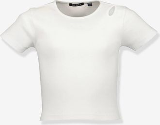 Blue Seven T-Shirt M&auml;dchen BLUE SEVEN mit Cut-out Bio-Baumwolle wei&szlig;