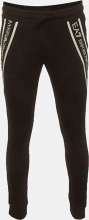 Emporio Armani Black Jersey Logo Tape Detail Sweatpants