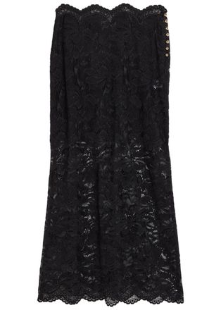 Paco Rabanne Stretch-lace Midi Skirt - Black - 40 (UK12 / M)