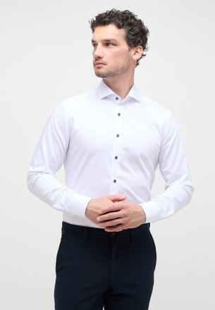 Eterna Langarmhemd ETERNA SLIM FIT, Herren, Gr. 40, Extra verl&auml;ngerter Arm, wei&szlig;, Twill, 100% cotton, schmal, Manschette, Hemden Langarmhemd, NON IRON (b&uuml;gel