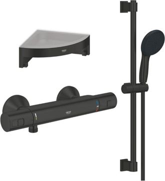 GROHE Mezclador Termost&aacute;tico De Ducha Grohe Precision Start + Conjunto De Ducha Con Barra De 2 Jets + Repisa De Ducha Esquinera