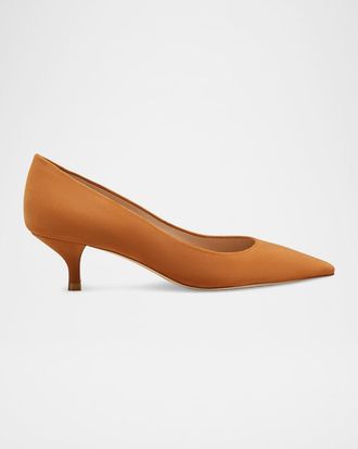Stuart Weitzman Stuart Suede Kitten Pumps