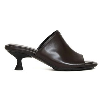 AGL Heeled Mules, female, Brown, Size: 6 1/2 US Wide Strap Slide