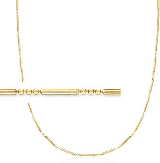 Ross-Simons Italian 18kt Gold Over Sterling Bead-Chain Link Necklace