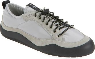 Prada Spitroc Mixed Media Low Top Sneaker in Nube at Nordstrom, Size 10.5Us