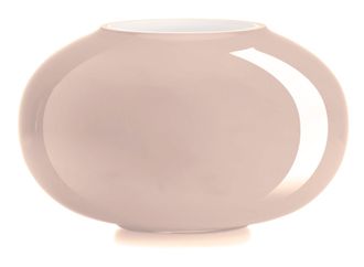 IVV pandora vase h-18 diam 30 cm t/f encased exterior peach interior milk white