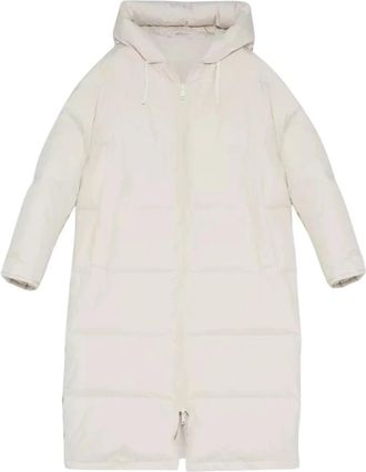 Yves Salomon Lange Reversible Donsjas - Dames - Dons jassen - Beige - L - Leer - Jassen