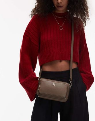 Tommy Hilfiger Camera bag a tracolla color tortora-Grigio