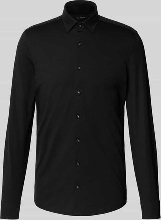 Olymp No. 6 Super Slim Business-Hemd mit Kentkragen in Black, Größe 36