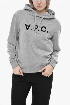 A.P.C. Brushed Cotton Hoodie With Flocked Logo size S