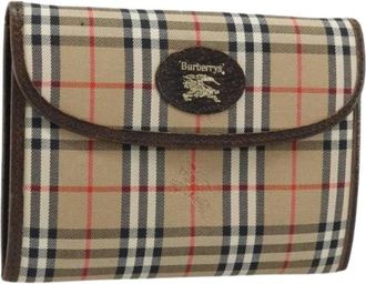 Burberry Pre-owned Clutches, female, Beige, Size: ONE SIZE Pre-owned Canvas Pouch