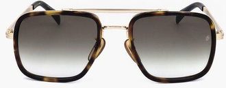 David Beckham Tortoiseshell Aviator Sunglasses with Gradient Lenses size Unica