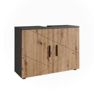 Vicco Mobiletto Irma, Antracite/rovere Dorato, 80 X 59 Cm Con 2 Porte, Vicco