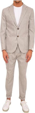 Eleventy Single Breasted Suit Pants - Heren - Business pakken - Grijs - XL - Wol - Kostuums