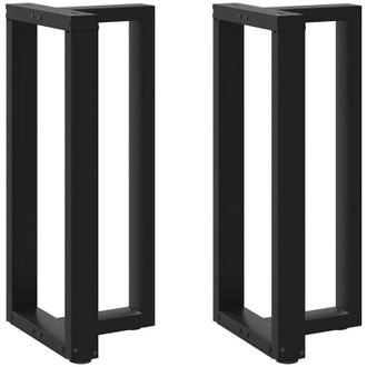 vidaXL Patas Para Mesa De Bar En Forma De T (2 Unidades), Color Negro, 40 X 35 X (90-91) Cm, Acero Vidaxl