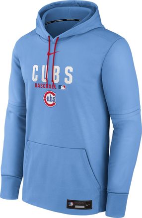 Nike Mens Chicago Cubs Authentic Collection Nike Therma MLB Pullover Hoodie in Blue | NAC303AREJ-8KL