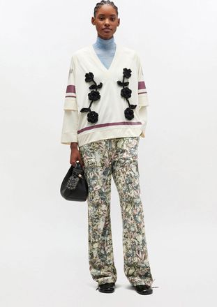 Ganni Jadeite Tapestry Twill Trousers - Size 32 Elastane