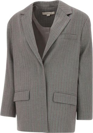 Remain Herringbone Blazer Grijs Gestreept Jas - Dames - Blazers - Grijs - S - Jassen