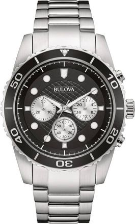 Bulova Sporrt Chronograph Quartz Black Dial Mens Watch 98A154
