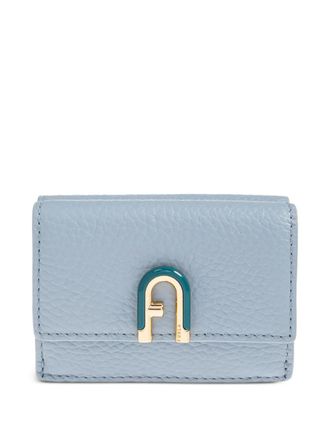 Furla logo-plaque leather wallet - women - Calf Leather - One Size - Blue