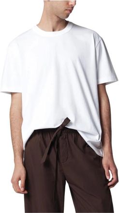 Tekla Tops, Heren, Wit, L, Katoen, Korte Mouw Slaap T-shirt