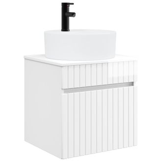 vidaXL Vanidad De Lavabo Montada En La Pared Blanco Brillante Vidaxl
