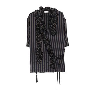 Dries Van Noten Sleeveless Tops, female, Blue, Size: M Clematis Shirt