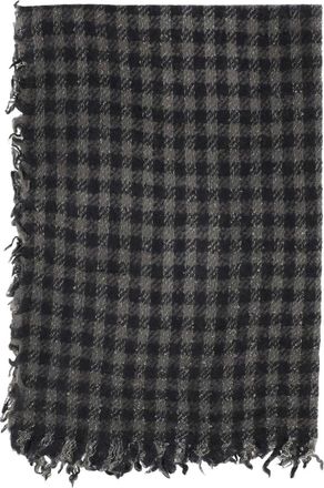 Faliero Sarti Sciarpa a quadretti con frange - Nero