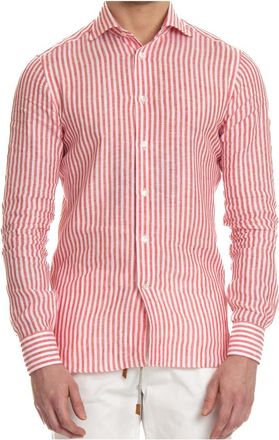 Borriello Casual Overhemd - Heren - Casual Overhemden - Rood - XL - Leer - Overhemden
