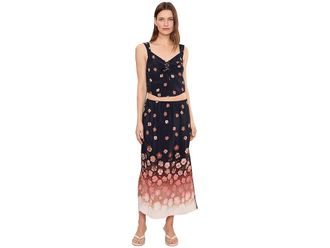 Free People Of The Season Midi Skirt Set Womens Dress Espresso Combo : LG (Womens 12-14), Rayon