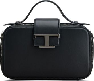 Tod's T-plaque leather camera bag - men - Leather - One Size - Black