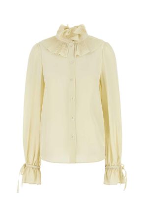Valentino Garavani Cr&egrave;me Crepe Shirt
